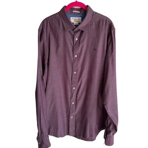 PENGUIN by‎ Musingwear Wine Heritage Slim FIt Oxford Button Up, XL